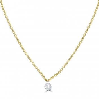 18ct Gold Floating Diamond Solitaire pendant chain