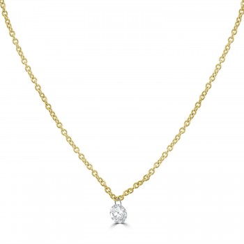 18ct Gold Floating Diamond Solitaire pendant chain