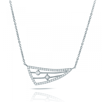 Hulchi Belluni 18ct White Gold Cheri Diamond pendant chain