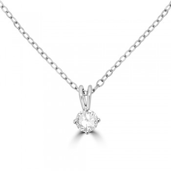 18ct White Gold Solitaire DSi2 Diamond Pendant