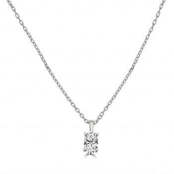 18ct White Gold Solitaire Oval Diamond pendant 18ct White Gold Solitaire Oval Diamond pendant