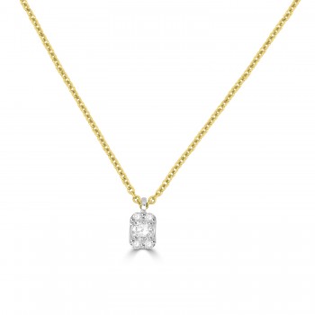 18ct Gold Diamond Oblong pendant chain