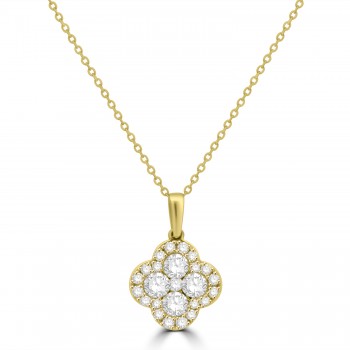 18ct Gold Diamond Clover pendant chain