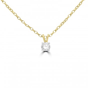 18ct Gold Solitaire FSi2 Diamond Pendant 18ct Gold Solitaire FSi2 Diamond Pendant