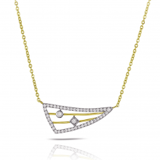 Hulchi Belluni 18ct Gold Cheri Diamond Sail Pendant chain