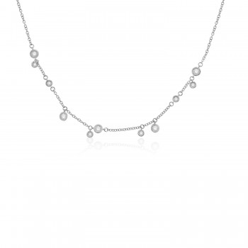 18ct White Gold Diamond Bubble Necklet
