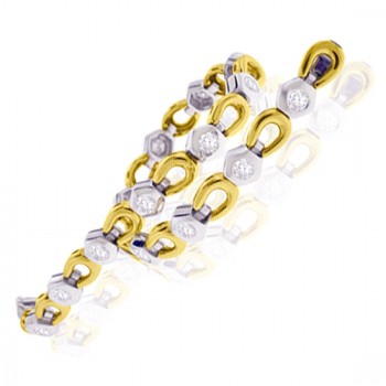18ct Gold Horseshoe Hex Diamond Bracelet