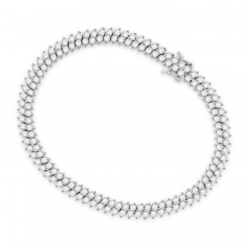 18ct White Gold Double-row Diamond Tennis Bracelet