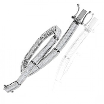 18ct White Gold Princess cut Diamond Bracelet