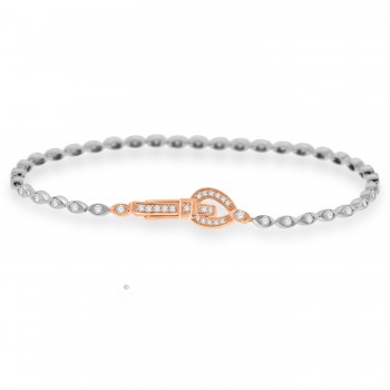 18ct Two-Tone Rose Gold Line Bracelet