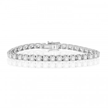 18ct White Gold 6.80ct Diamond Tennis Bracelet