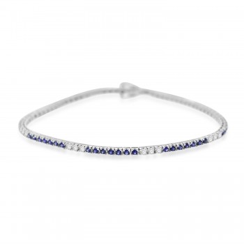 18ct White Gold Sapphire and Diamond Tennis Bracelet