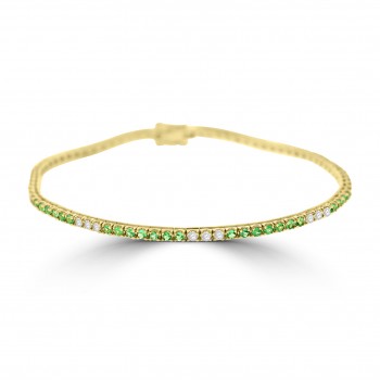 18ct Gold Emerald and Diamond Tennis Bracelet