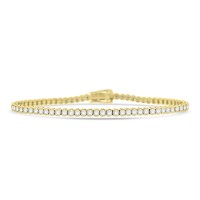 18ct Gold Rubover Diamond Tennis Bracelet