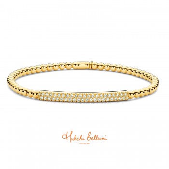 18ct Gold Diamond Pave Bar Tresore Stretch Bracelet 18ct Gold Diamond Pave Bar Tresore Stretch Bracelet