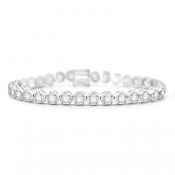 18ct White Gold 6.59ct Diamond Tennis Bracelet