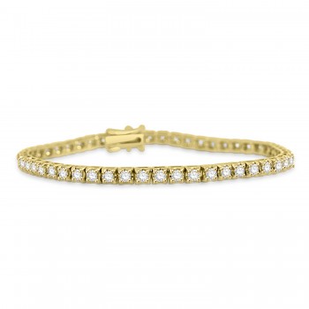 18ct Yellow Gold 2.58ct Diamond Tennis Bracelet