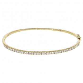 18ct Gold Castle set .94ct Diamond Bangle