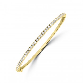 18ct Gold 1.50ct Diamond Castle set Bangle
