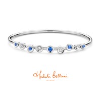 18ct White Gold Sapphire and Diamond Bouli Bangle