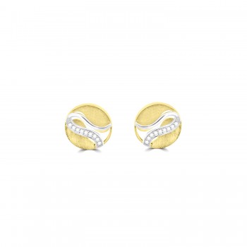 9ct Two-Tone Gold Diamond Circle stud earrings