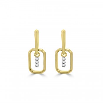 9ct Gold Diamond Trilogy Frame Drop earrings