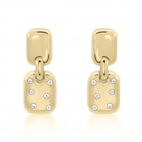 9ct Yellow Gold Oblong Drop Earrings