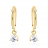 9ct Yellow Gold Hoop with Diamond Drop