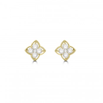 9ct Gold Diamond Star Cluster stud earrings