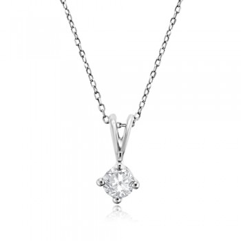 9ct White Gold .25ct Diamond Solitaire Pendant chain