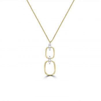 9ct Gold Double Oblong pendant chain