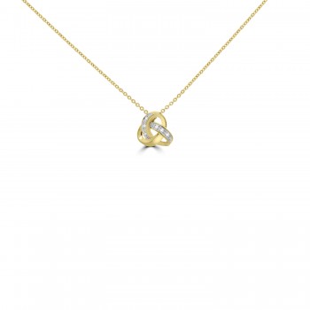 9ct Gold Pave Diamond Knot pendant chain