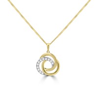 9ct Gold Diamond Trilogy ring pendant
