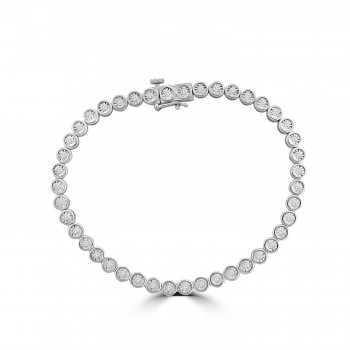 9ct White Gold Diamond Illusion Tennis Bracelet