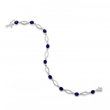 9ct White Gold Sapphire and Diamond Bracelet