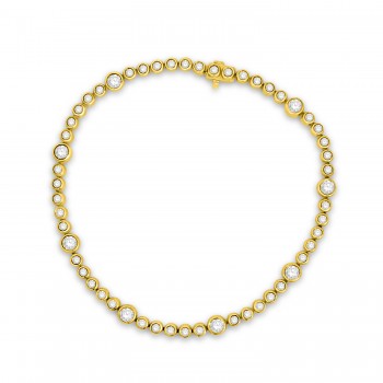 9ct Gold Diamond Rubover Tennis Bracelet