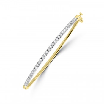 9ct Gold 1.00ct Diamond Bangle