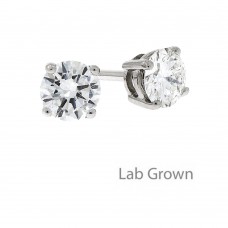 18ct White Gold Solitaire Lab-Grown Diamond stud earrings