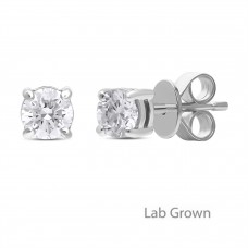 18ct White Gold Solitaire Lab Grown Diamond stud earrings