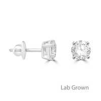 Platinum 2.00ct Lab Grown Diamond Solitaire stud earrings