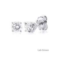 9ct White Gold Solitaire Lab Grown Diamond stud earrings