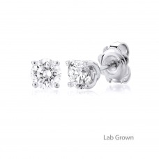 9ct White Gold Solitaire Lab Grown Diamond stud earrings