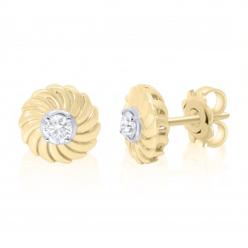 9ct Gold Lab Grown Diamond Swirl stud earrings