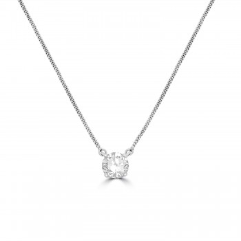 9ct White Gold Lab Grown DVVS2 Diamond Solitaire pendant chain