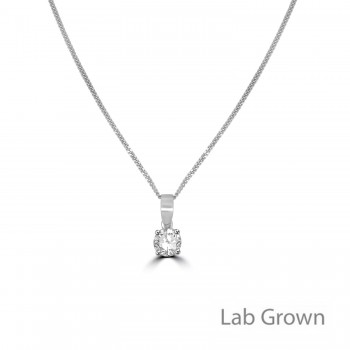 Platinum Solitaire Lab Grown Diamond pendant
