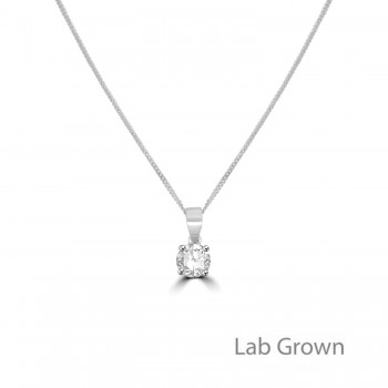 Platinum Solitaire Lab Grown Diamond Pendant