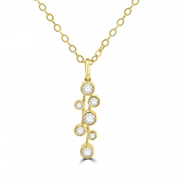 9ct Gold Lab Grown Diamond Bubble rod pendant