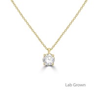 18ct Gold Solitaire Lab Grown Diamond Pendant chain
