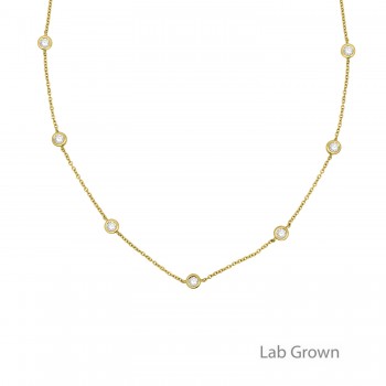 9ct Gold 1.00ct Lab Grown Diamond Station Necklet