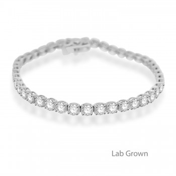 14ct White Gold Lab Grown 8.00ct Diamond Tennis Bracelet